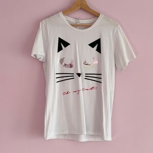 White Cat T-Shirt Size L Made in Italy